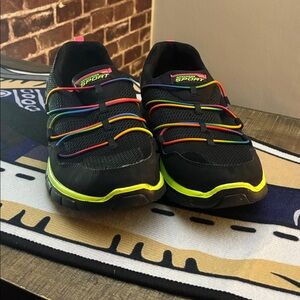 Skechers Black Sneakers with Neon Accents